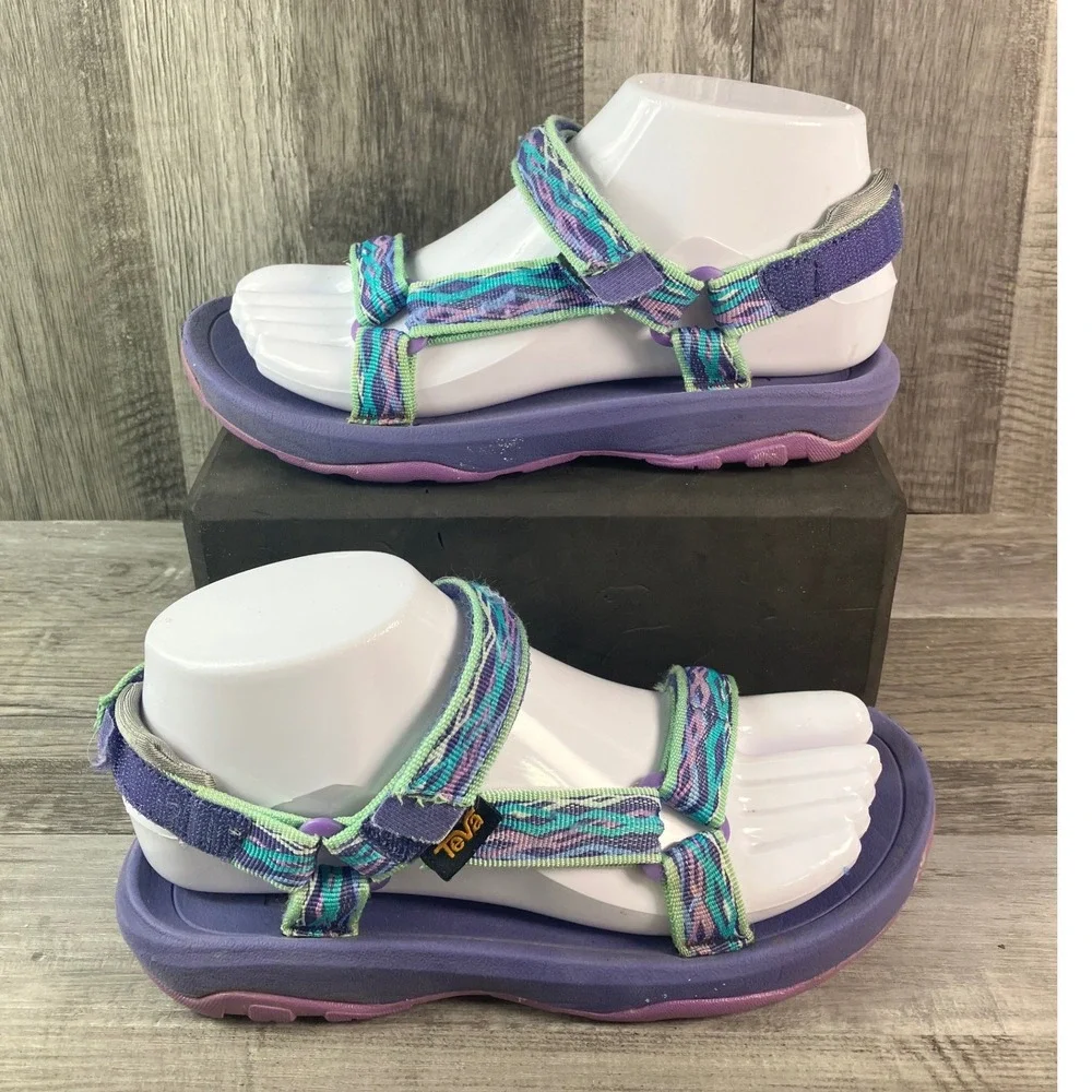 Teva Hurricane 3 Kids Purple Multi Geometric Sport Sandals Size 3 1019390C